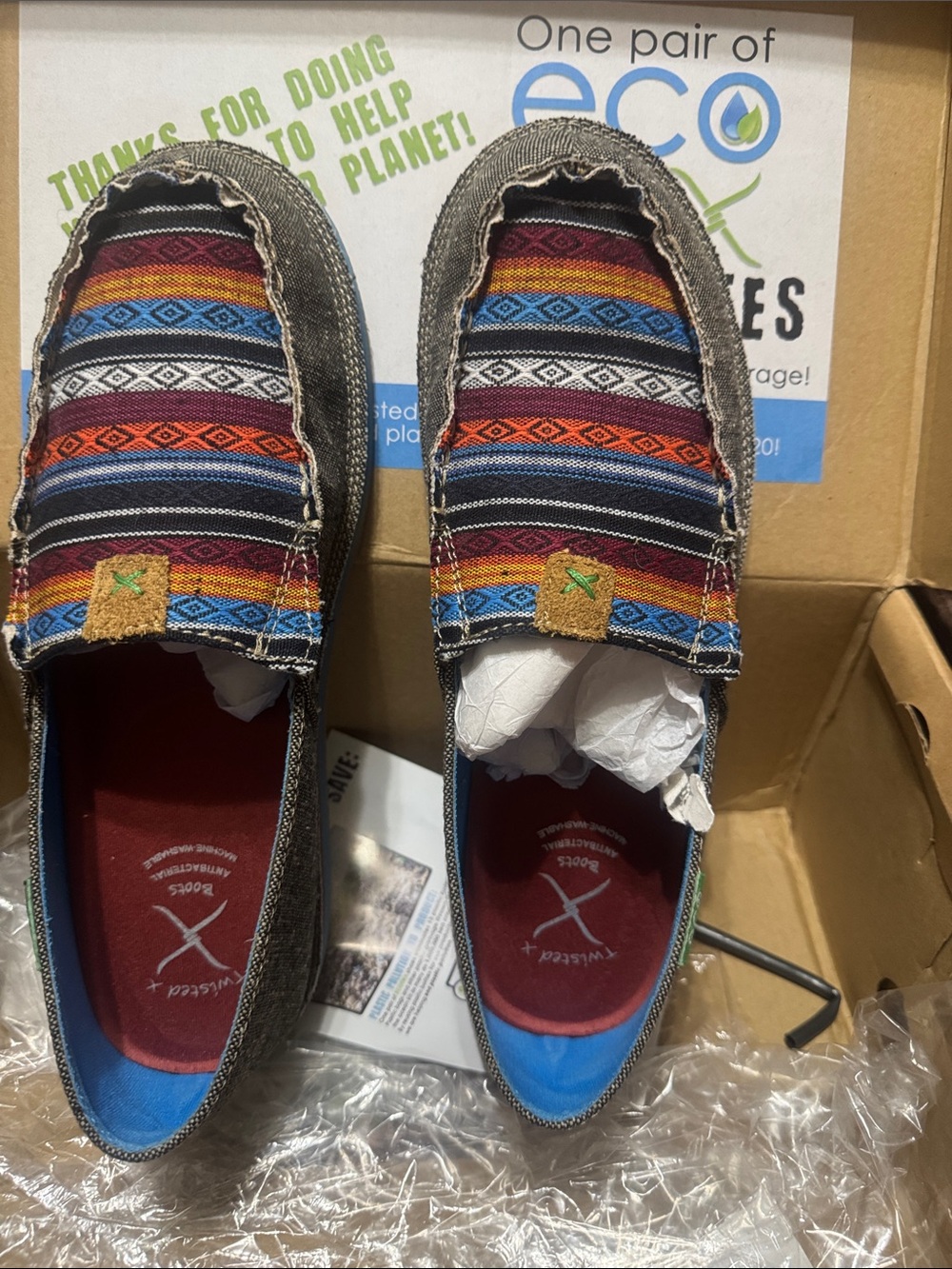 Twisted X Women's Multicolor Striped Canvas Slip-Ons